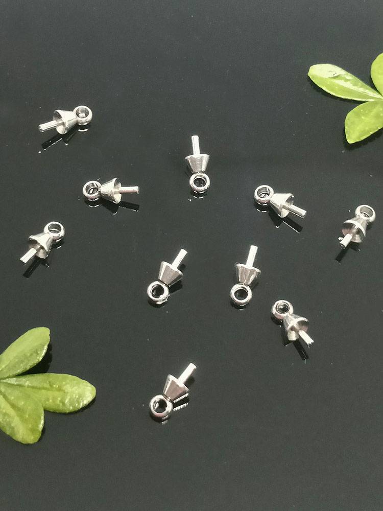 Non -rust titanium steel head nails pearl and stainless steel pendant pearl hat cover handmade material DIY jewelry matching