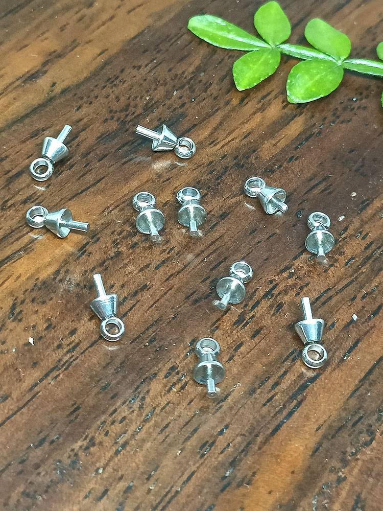 Non -rust titanium steel head nails pearl and stainless steel pendant pearl hat cover handmade material DIY jewelry matching