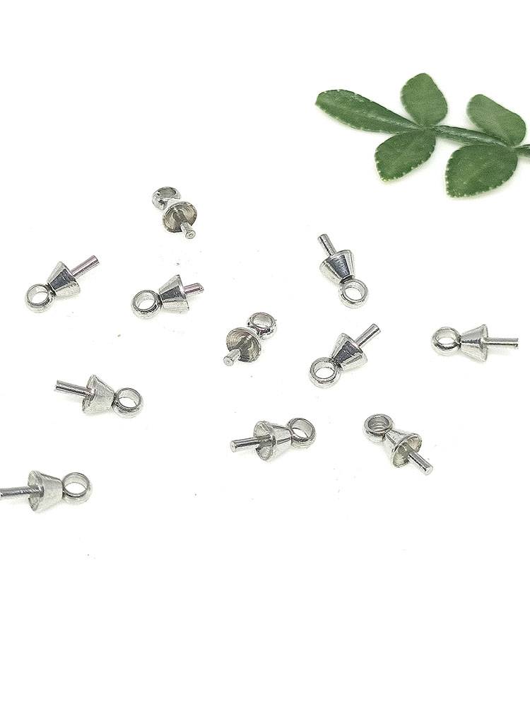 Non -rust titanium steel head nails pearl and stainless steel pendant pearl hat cover handmade material DIY jewelry matching