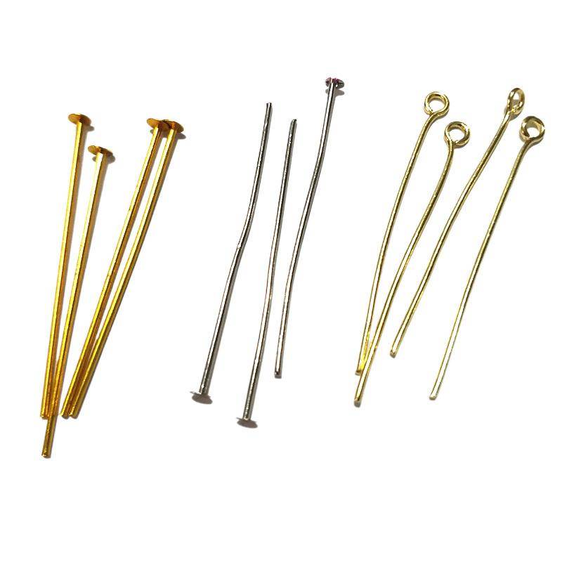 Full copper big head needle 9 -character needle flat needle Crystal ball connector chandelier crystal lighting pendant accessories hanging needle