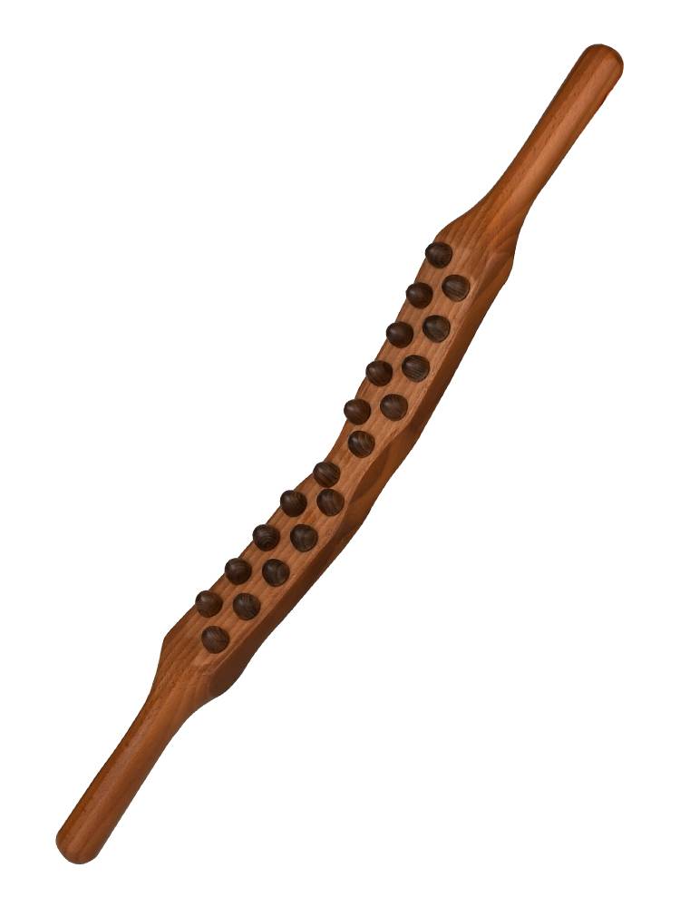 Carbonized beyl wood rolling stick, a universal whole body meridian dredging massage stick, rushing gluten, scraping and rubbing abdomen tool