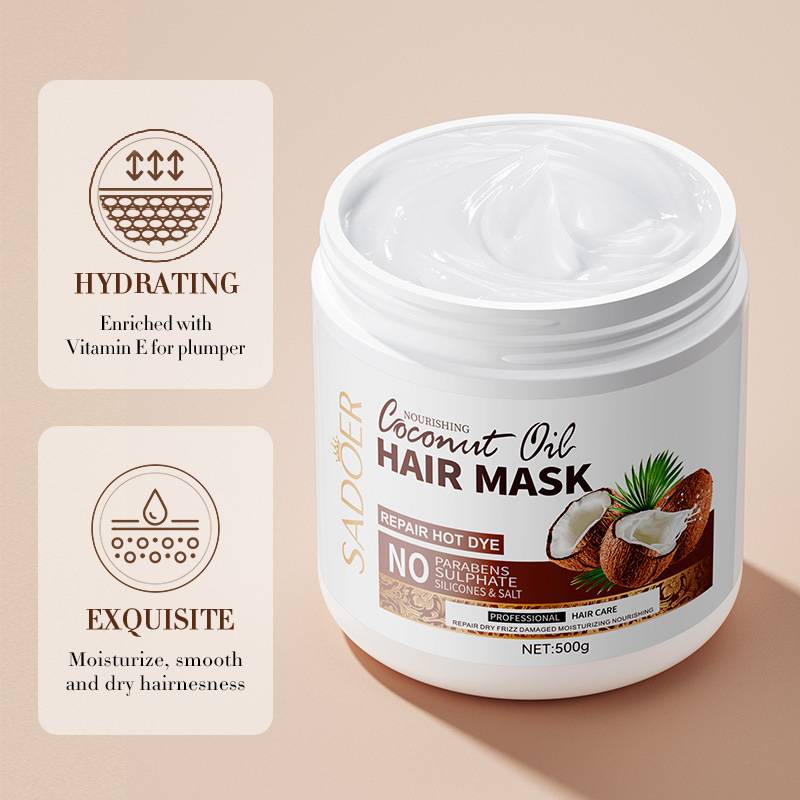 Coconut Oil Repairing hair mask milk fragrant coconut conditioner coconut milk flavor hair mask 500g