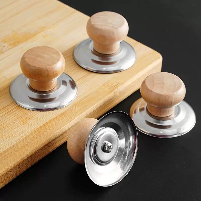 Home Anti -Spicy handle, a general wooden pot, top hat, top hat, top bead glass lid, handle accessories, pot lid, solid wood