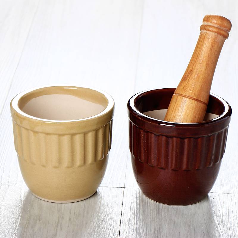 Earth Pottery Ceramic Garlic Mortar Household Old -style Pin Garlic Traditional Pin Garlic Pine Ceramic Garlic Tanks Smash Charm Tanks Pin Garlic Mud