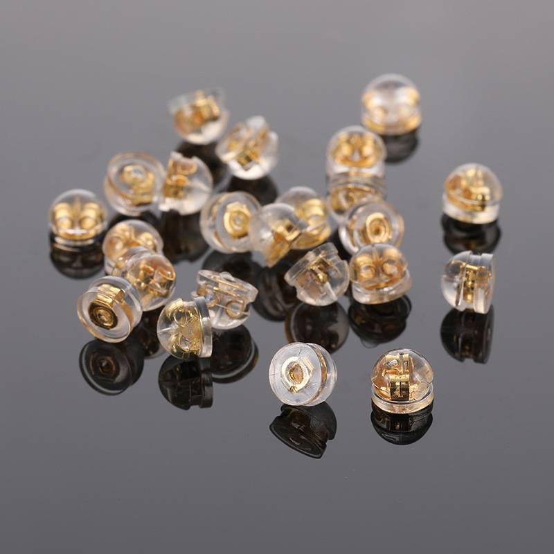 After the silicone ear blocked, the gold -ear tightness is super tightly placed, the gold -plated anti -allergic super fine anti -smooth and round blocked pearl