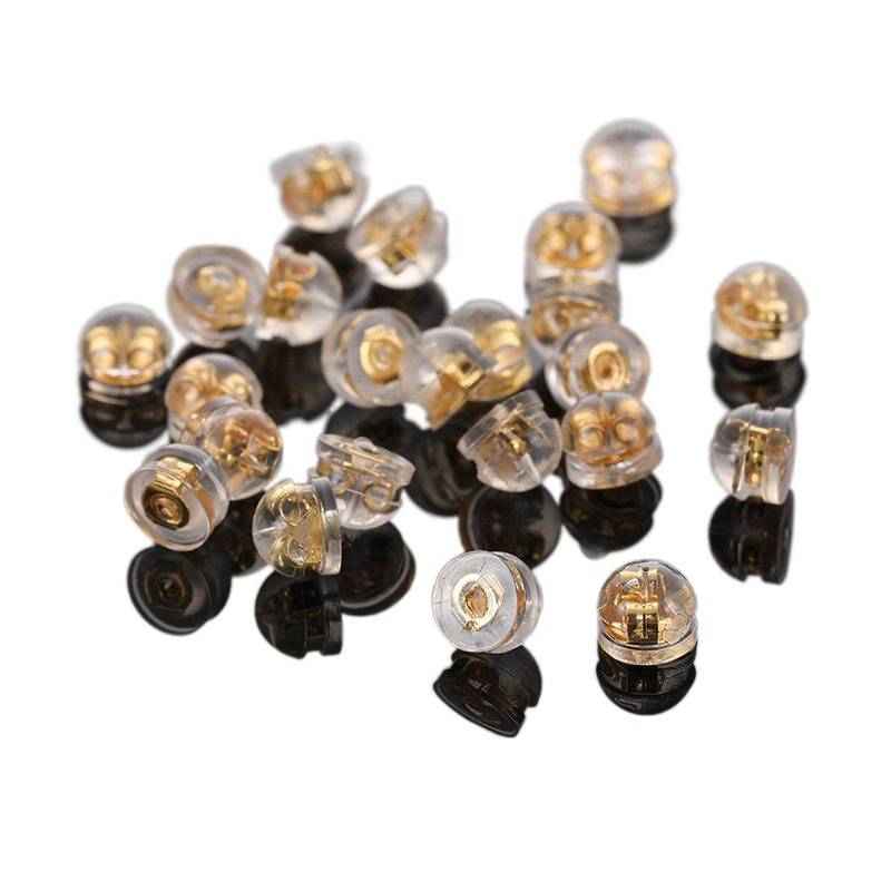 After the silicone ear blocked, the gold -ear tightness is super tightly placed, the gold -plated anti -allergic super fine anti -smooth and round blocked pearl