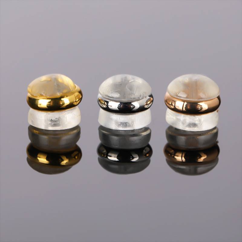 After the silicone ear blocked, the 18K gold -ear stuffy is ultra -tight gold -plated anti -allergic artifact super fine anti -slip round