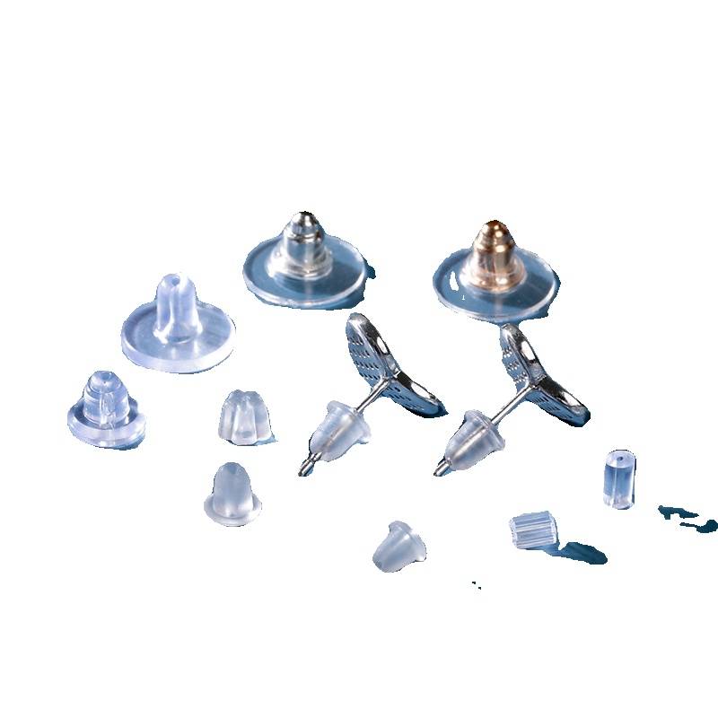 1000 ear blocked silicone earlikes plugged off ear hook ear hats and ear buckle transparent earrings plugged metal