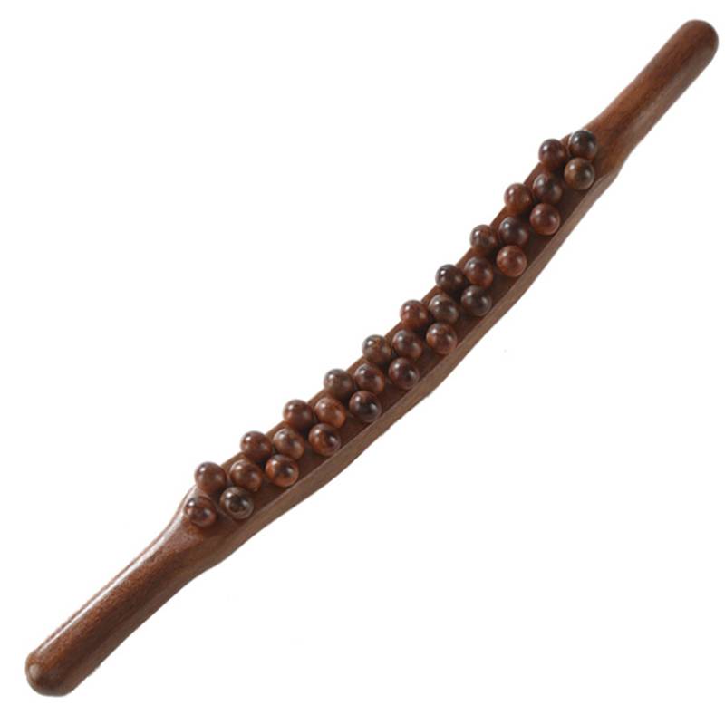 Sandalwood 31 beads rolling stick massage stick scraping stick, a full body universal dry gluten stick, home meridians to open back