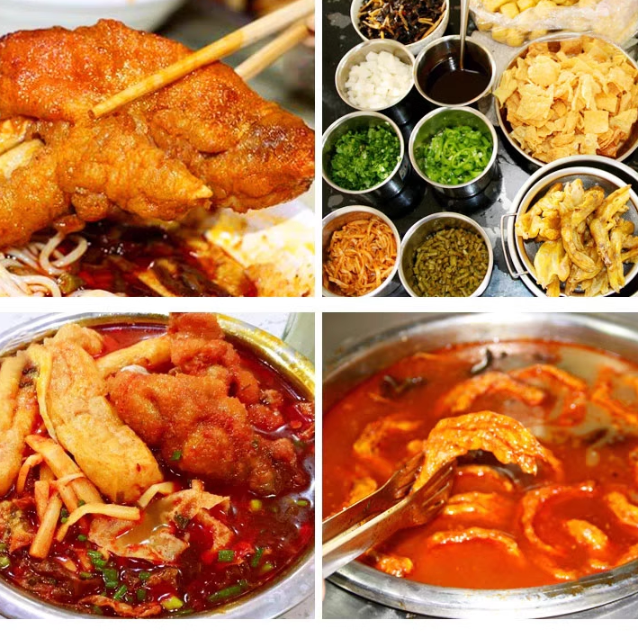 Liuzhou fried tiger skin pig feet snail powder Guilin rice noodle opening shop commercial fried pig hand screw powder semi -finished products