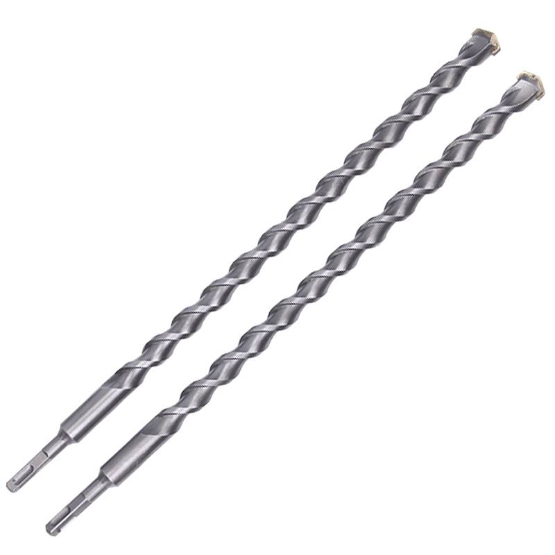 Extend the electric hammer impact drilling drill head through the wall to increase the round handle square handle head, four pits of alloy, punching concrete brick wall