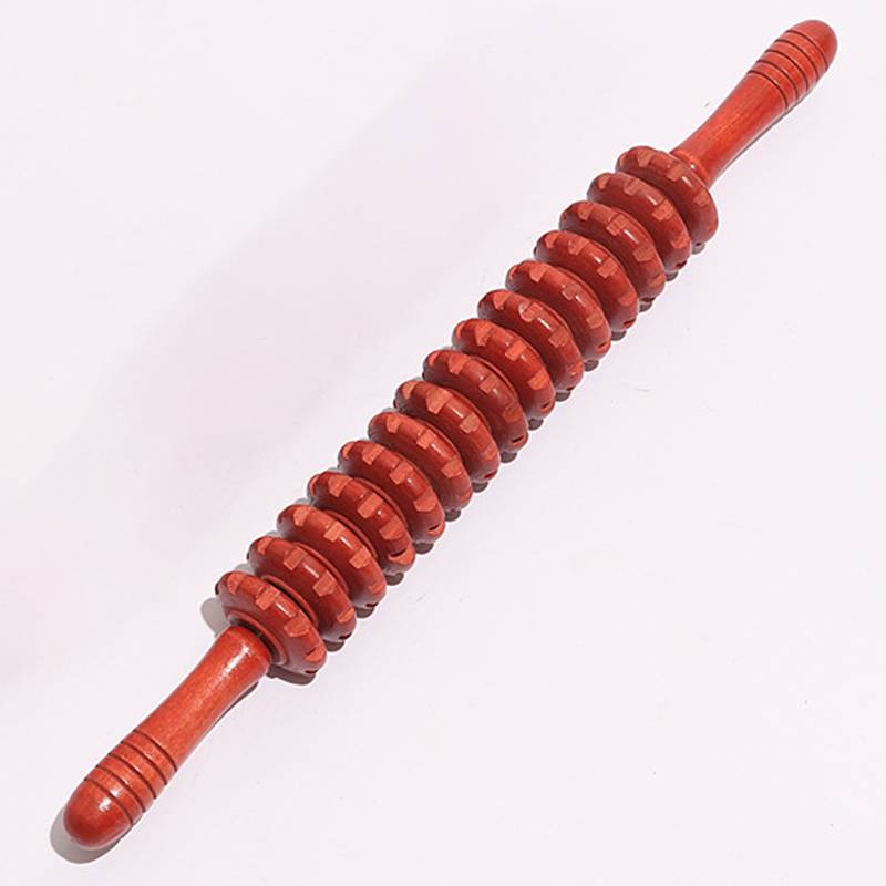 Solid wood thin yoga roller roller leg leg lumbar cervical back shoulder wood meridian wolf wolf massage roll back artifact