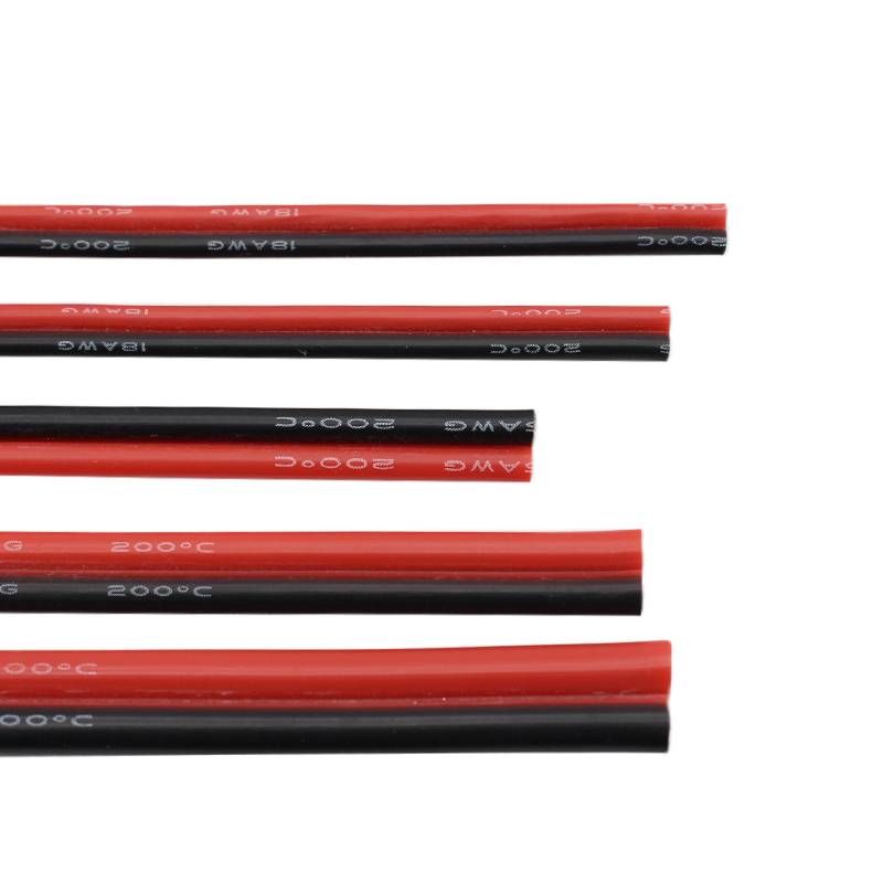 High temperature red black parallel parallel silicone combined soft silicone red black parallel parallel line 30 28 22-7AWG