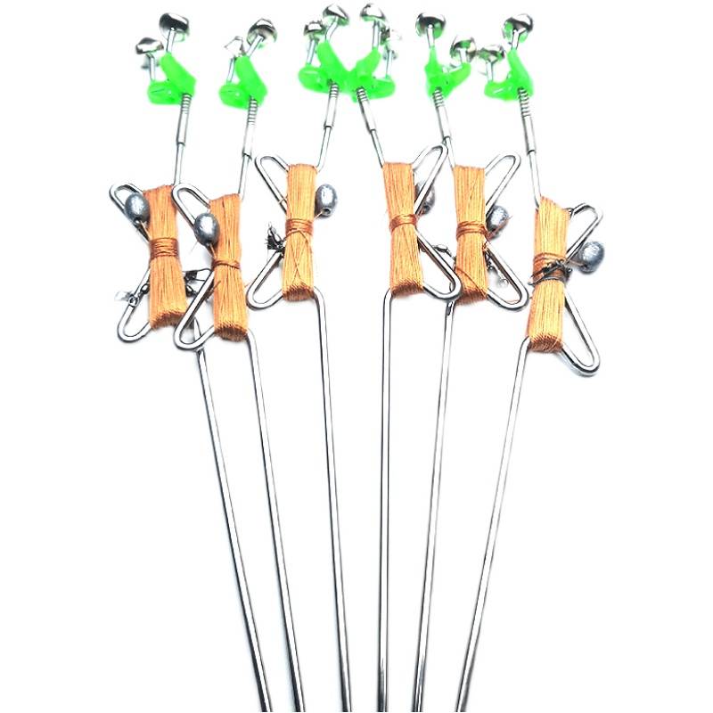 Spring stainless steel field insert fishing field insertion line automatic fishing artifact bell, fishing line group needle explosion hook