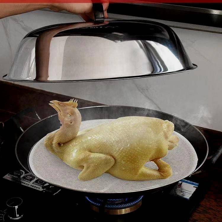 Thick stainless steel stir -fried pot lid plus high arched old round stir -fried cooker lid iron pot lid