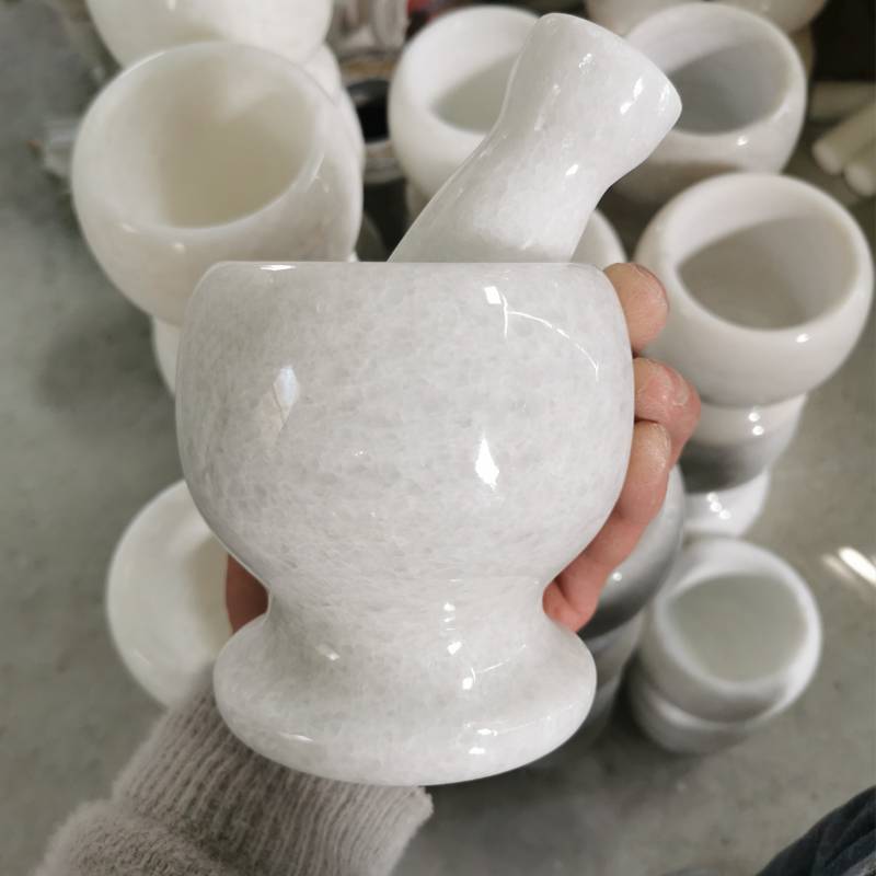 Natural marble pounds garlic artifact Household manual garlic mud mud pounding garlic can presses garlic, mortar garlic mortar
