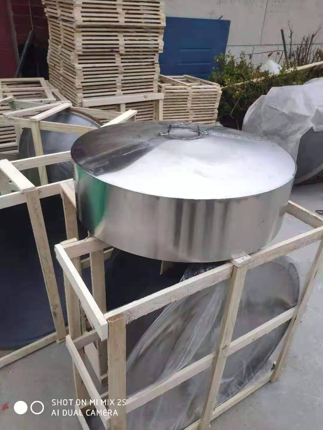 thick stainless steel stainless steel stir -fried pot flat triumin lid frying pot Flat -bottom household old -style iron pot cylinder top cover