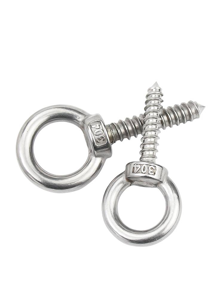 304 stainless steel suspension self -attack screw ribbon ring self -attack nail linked self -drill sheep eye ring wood screw sound
