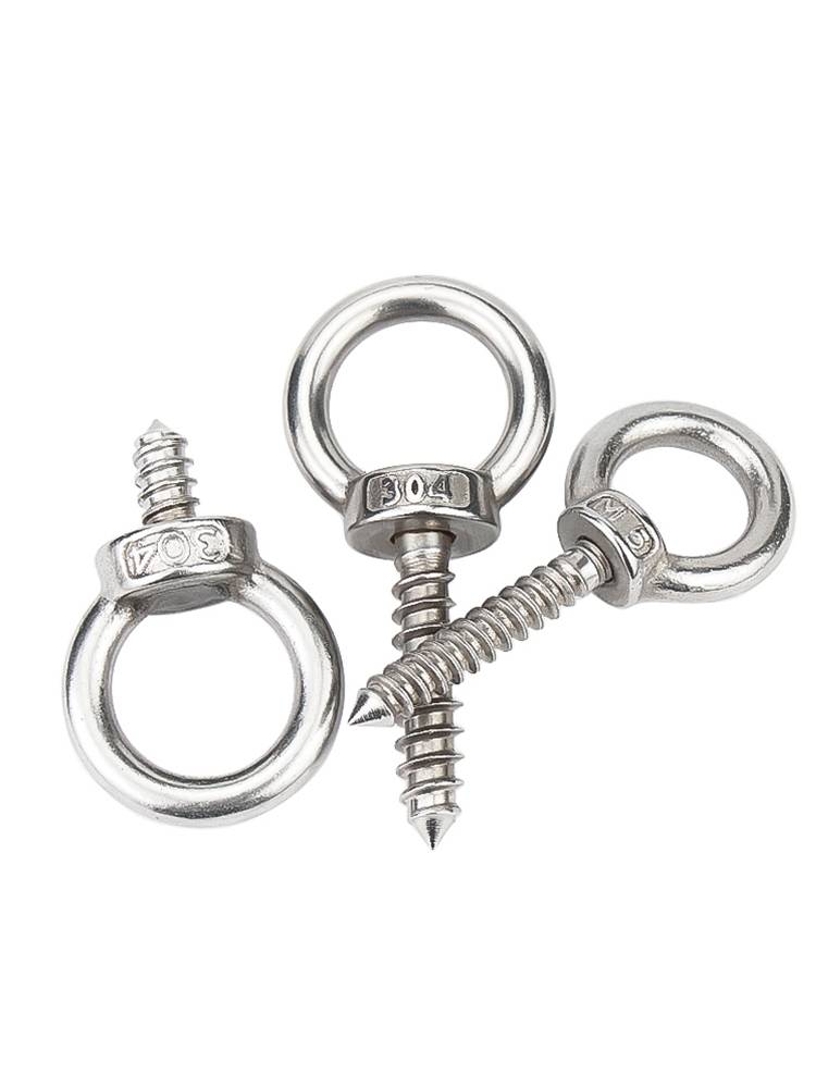 304 stainless steel suspension self -attack screw ribbon ring self -attack nail linked self -drill sheep eye ring wood screw sound