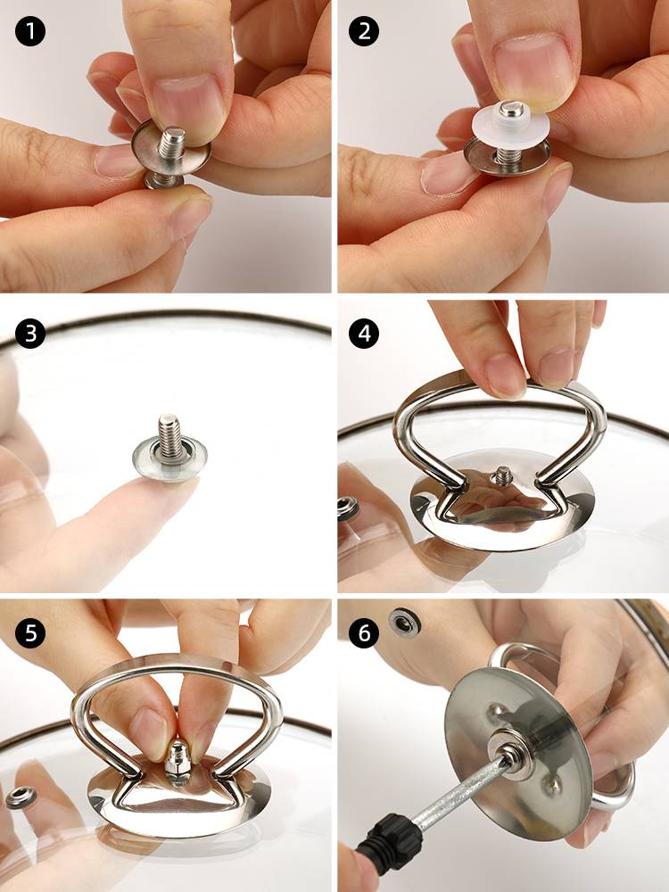 Stainless steel pot lid head button button Susbo general pot lid head lifting handle accessories anti -hot soup frying pot top bead
