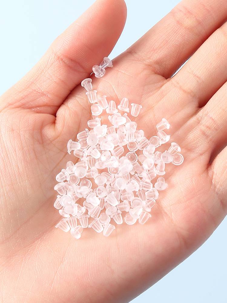Ear blocked silicone blocked ear hat Earrings Cast -plastic anti -allergic plastic plug transparent earrings plug buckle earrings plug