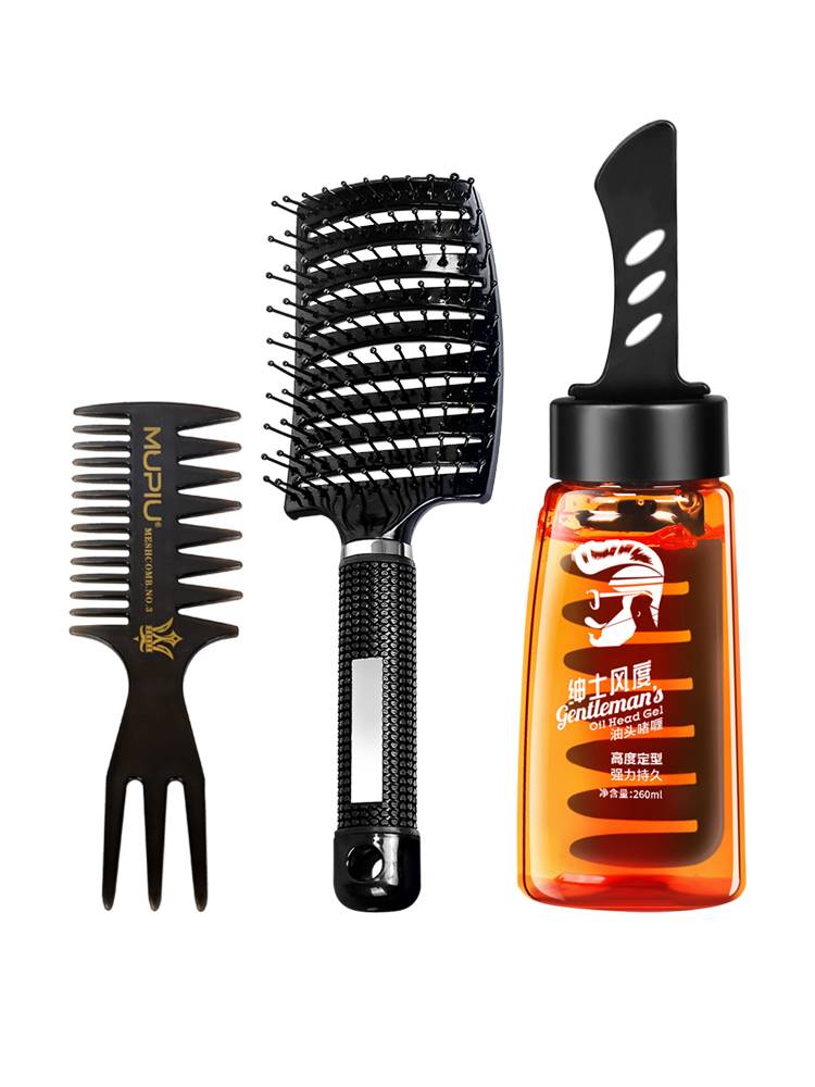 Gel Comb Men's Special Oil Head Comb Swantless Comb with Retro Scoly Back Hair Fluffy Artifact Formable Texture Comb