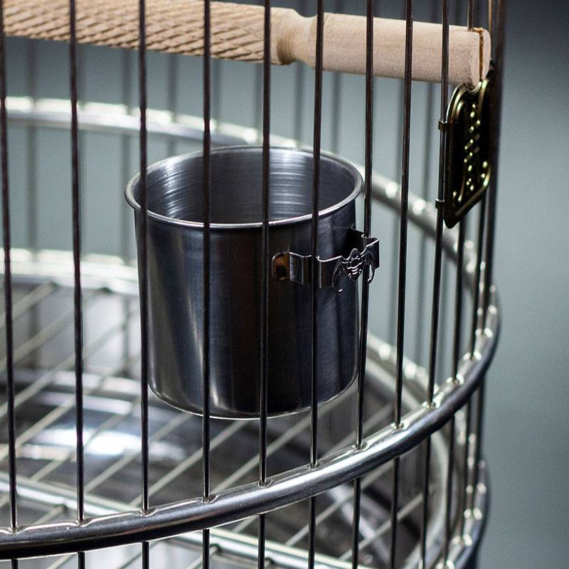 Tianshou Bird Cage Special accessories Bird food can contain magnetic stainless steel cups Bird tank small bird food cup bird food box wax mouth