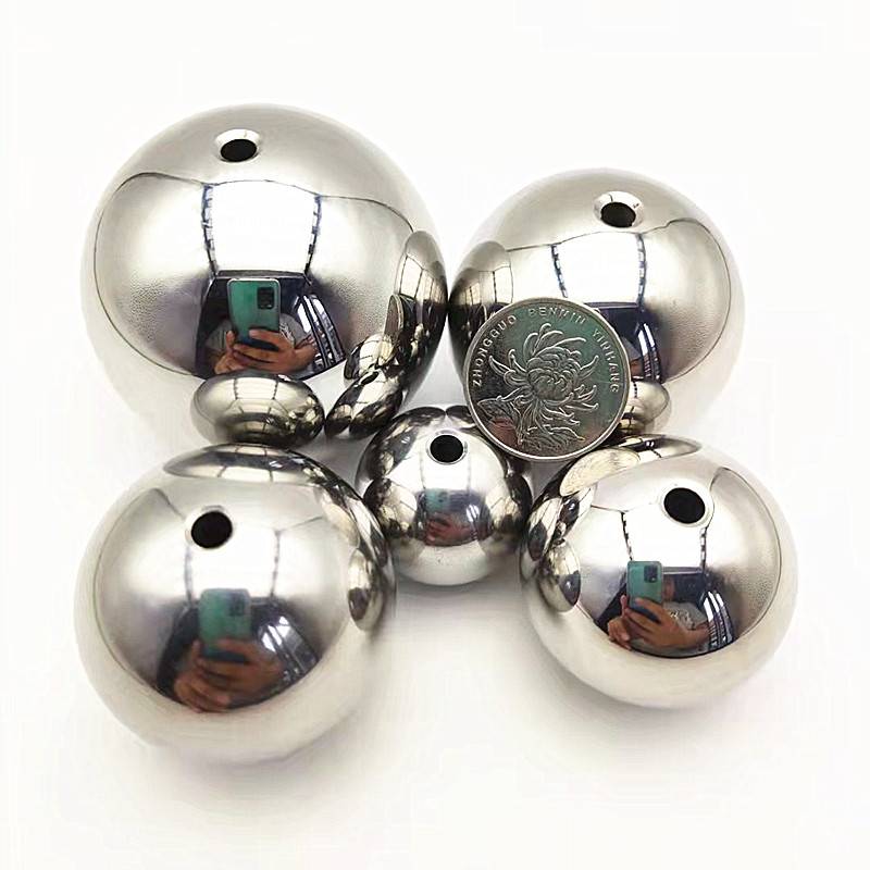 Pole steel ball with hole steel beads solid stainless steel beads with holes steel ball drilling through hole pearls with holes with holes