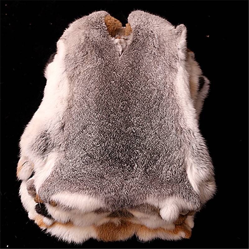 Promotion Rabbit skin full raw material smoke gray grass rabbit leather DIY real rabbit fur grass knee cushion cushion