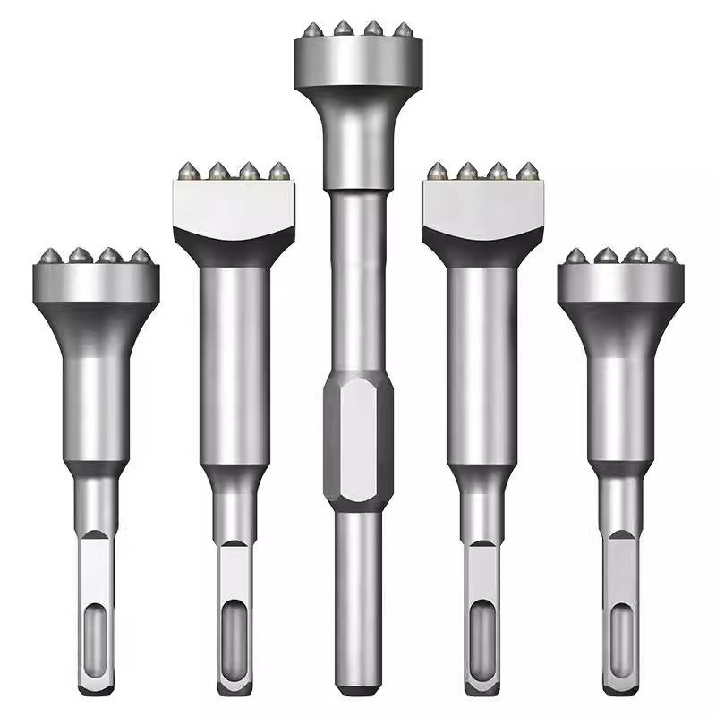 Flower hammer chiseling drill head cement concrete viaduct beat lychee noodles electric pick -hammer head wall
