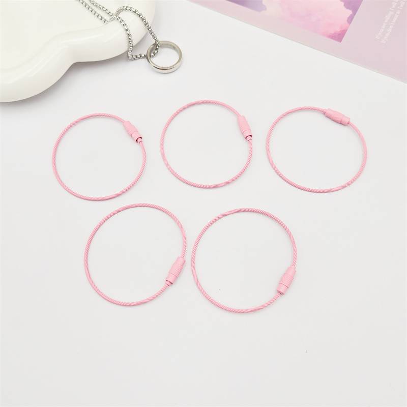 Key accessories -- steel wire-04 pink -- 10