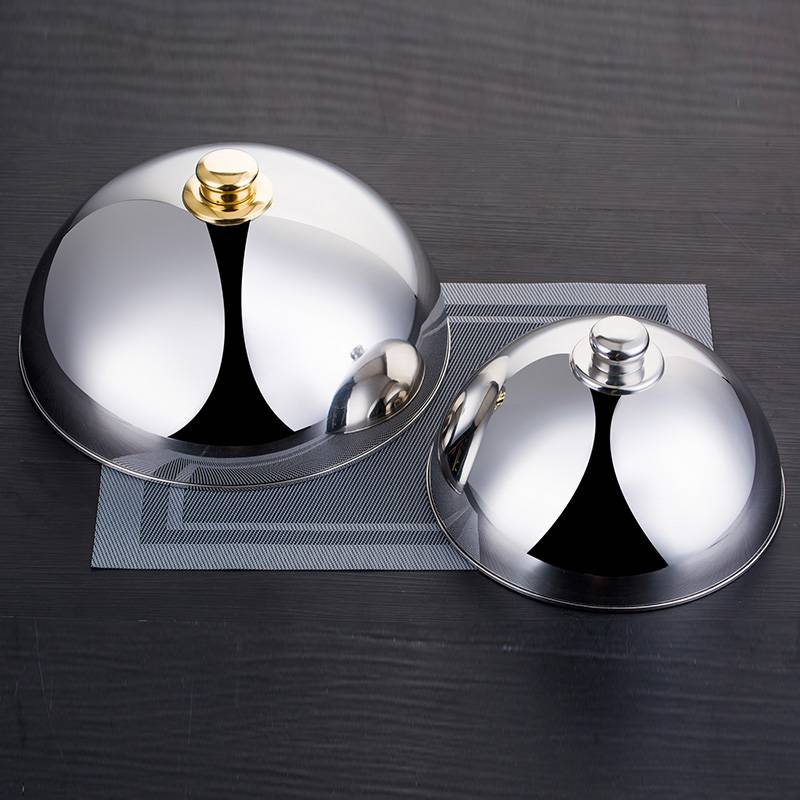 Beef chopped lid thickened stainless steel pot cover iron plate burning lid bar barbecue dust cover dust cover French lid lid