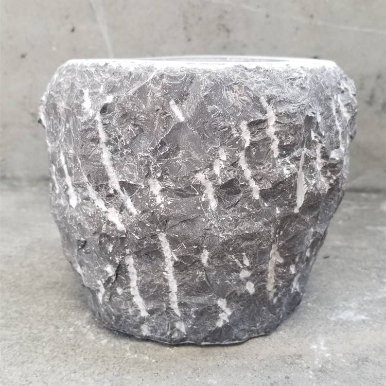 Shandong Zibo natural handmade bluestone pound garlic stone mortar family garlic mortar pinopo medicine tank grinding grinders garlic stone mortar