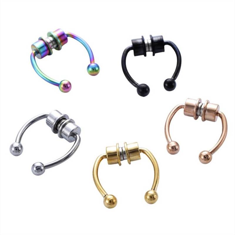 Pedigue stainless steel magnetic fake nasal ring horseshoe -shaped titanium steel magnet nasal nail nail non -perforated nasal hoop nasal jewelry
