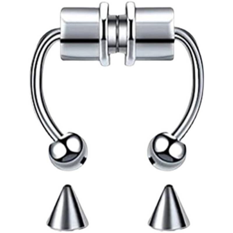 Pedigue stainless steel magnetic fake nasal ring horseshoe -shaped titanium steel magnet nasal nail nail non -perforated nasal hoop nasal jewelry