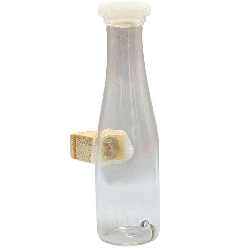 Embroidered eye cage glass inner hanging outer hanging water heater bird cage glass drink water bottle glass water bottle water sink