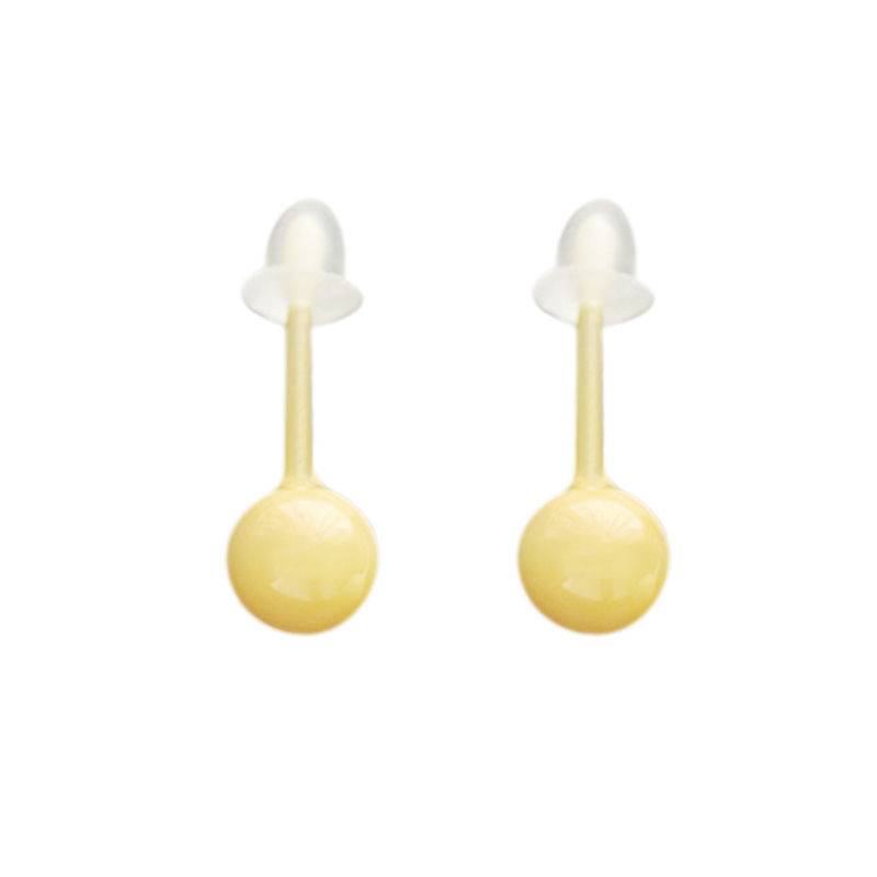 Biological porcelain earrings nourish ear piano, anti -blocking needle, female simple ear needle, small ear stick, sleeping free ear decoration ceramic ear decoration