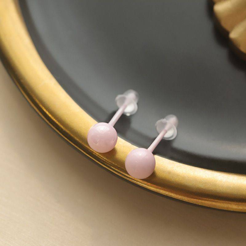 Ceramic ear nails -- pink pair