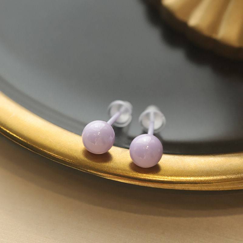 Ceramic ear nails. Purple pair
