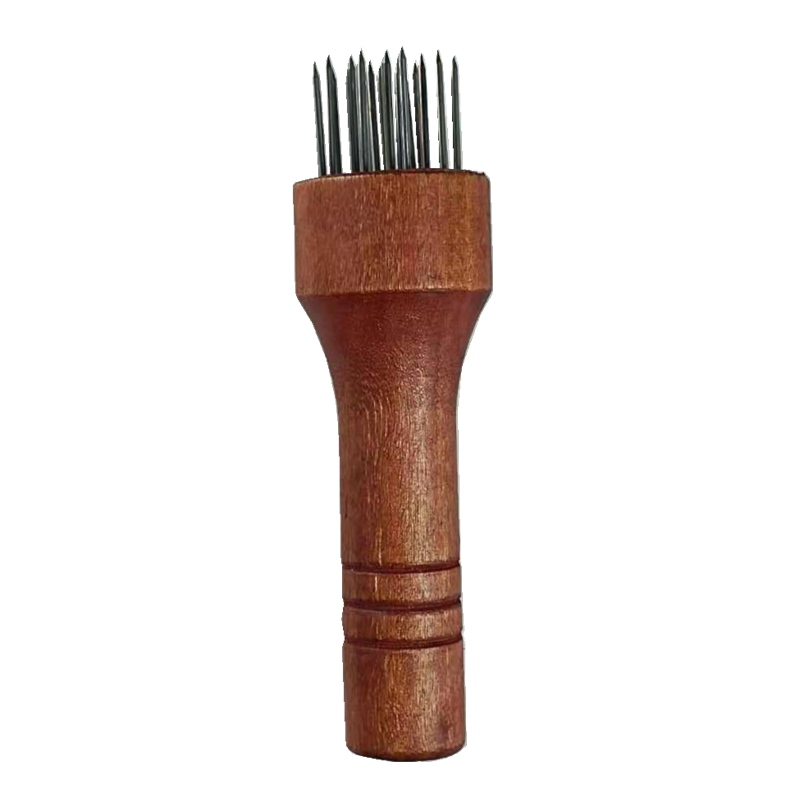 Wooden handle round pork skin pine meat needle loose meat, loose meat, beef tendon, pork skin inserted meat hammer and steak pores