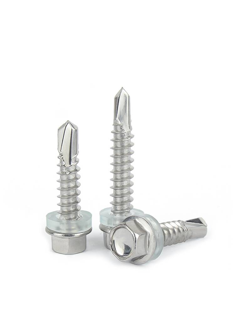 Over 304/410/316 stainless steel, six-angle tails drilled for screwdriver and zinc for steel