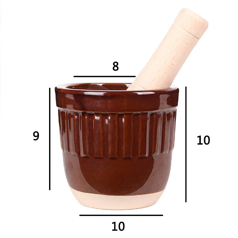 Porcelain retro red jar with wooden hammers - lids