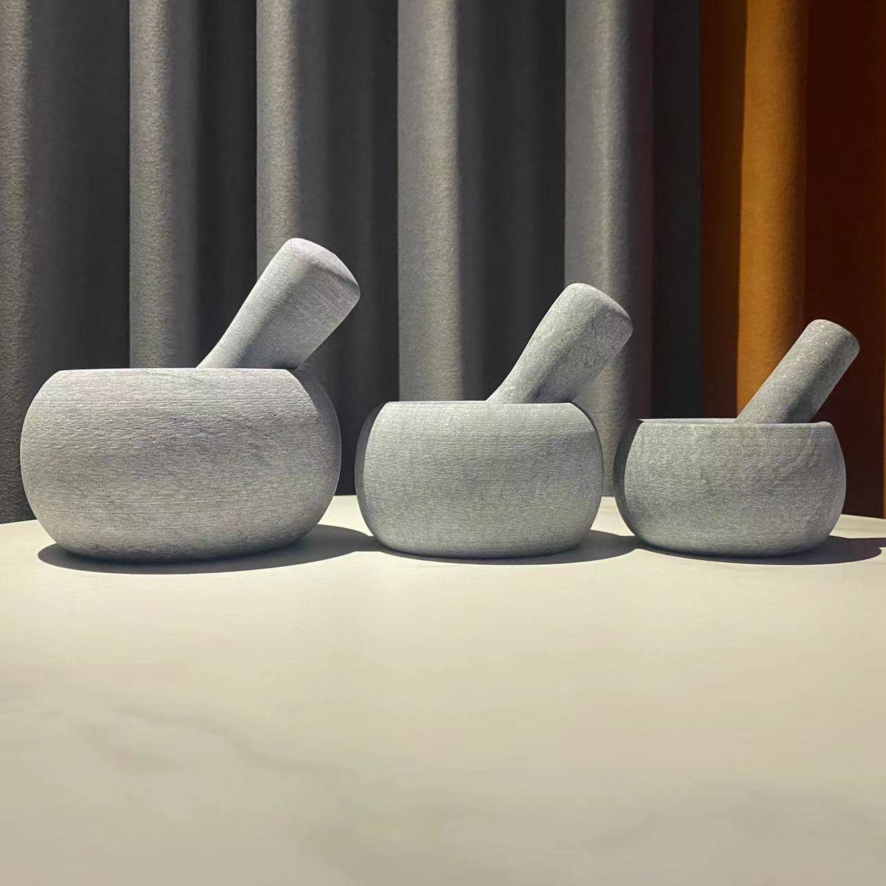 Furnishing stone mortar mortar pinopher natural bluestone garlic mud, garlic, garlic, garlic can to grind the stone to nest