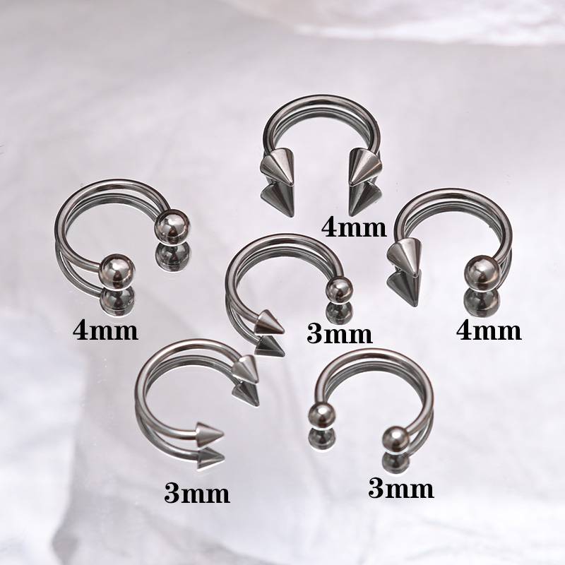 Raccon Raccard titanium steel lip ring horseshoe ring C -type ring replacement ears nail lip nail nails hot girl puncture jewelry