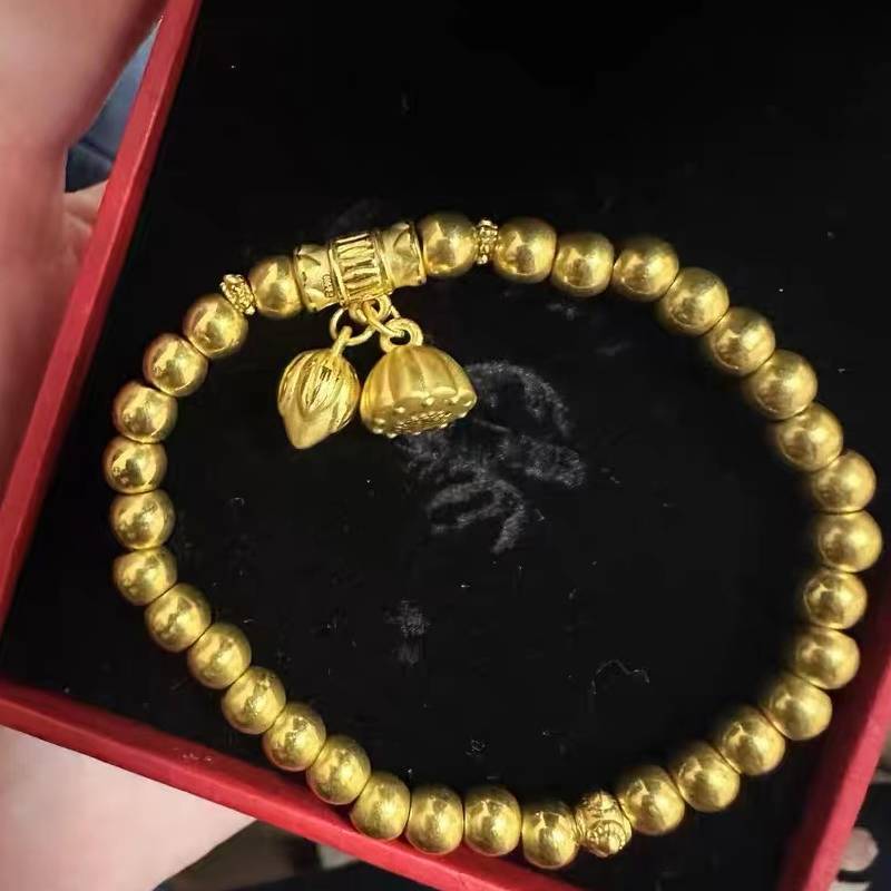 Two lives, hollow lotus puffed lotus hollow, Fu brand gypsum mold single double -sided small tiger donut bracelet