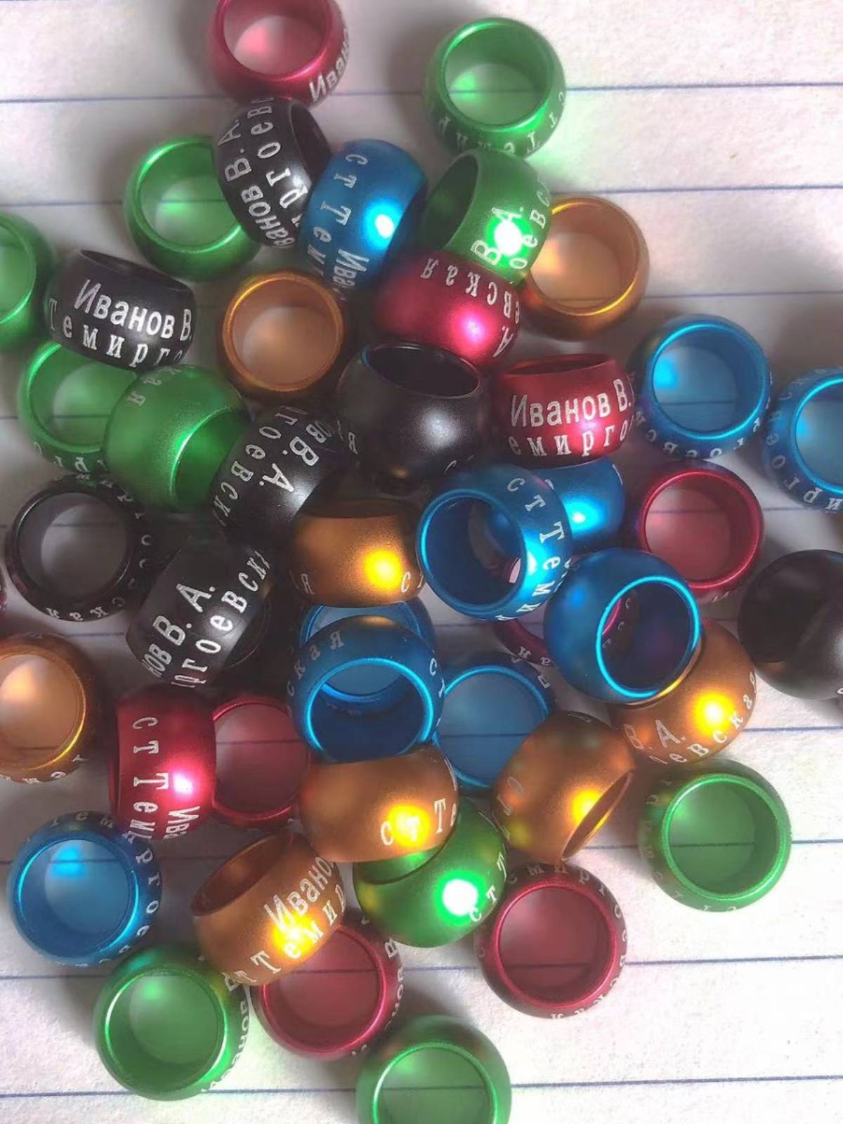 Corneus feet free engraving laser sculpture custom stainless steel pure bronze color aluminum ring ball bead open mouth