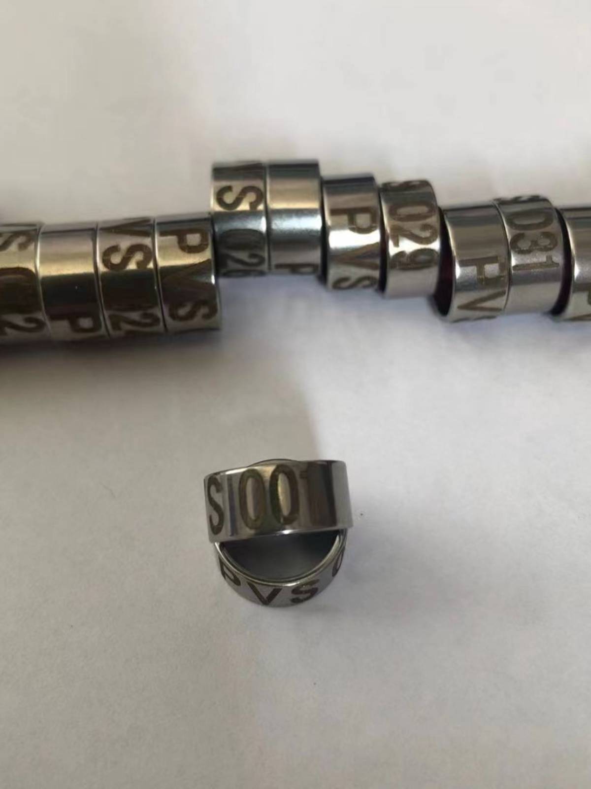 Corneus feet free engraving laser sculpture custom stainless steel pure bronze color aluminum ring ball bead open mouth