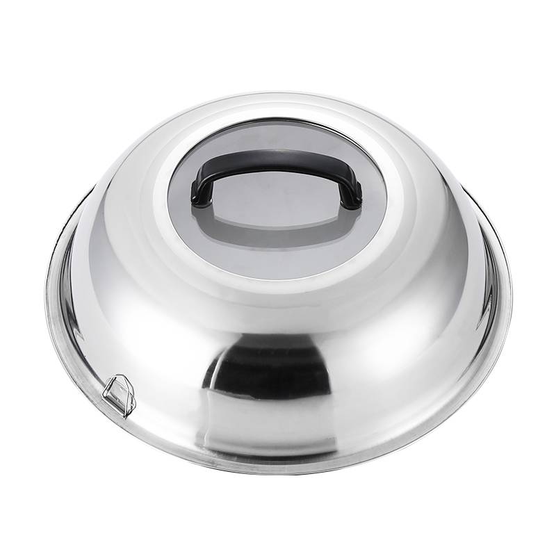 Stainless steel visual stir -fried pot lid plus high arched lid rural iron cooker fried big spoon stew cooker lid large lid