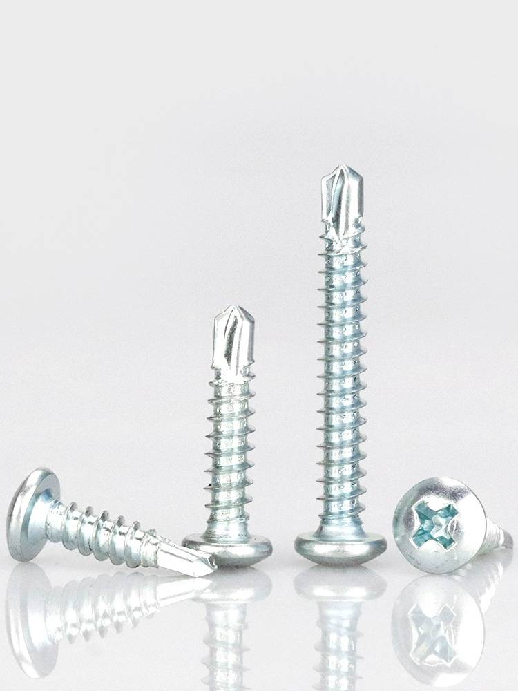 304 round head diamond tail screw self -attack blue zinc self -drill screw filament 410 swallow wire m3.5m4.2m4.8