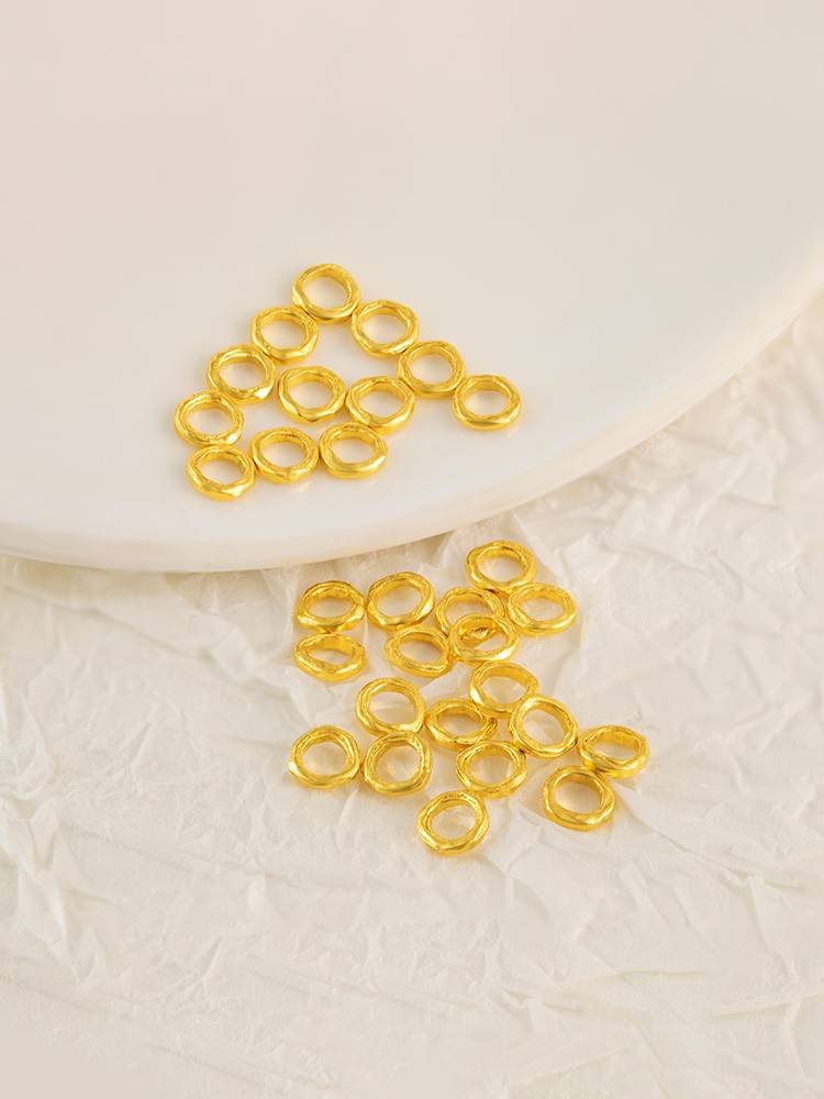 [HeyDay] Foot gold 999 bright noodle entanglement gold DIY bracelet hammer pattern entangled pure gold bracelet accessories